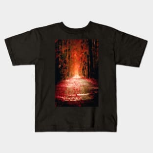 autumn dead fall pathway spiritual pagan gothic Kids T-Shirt